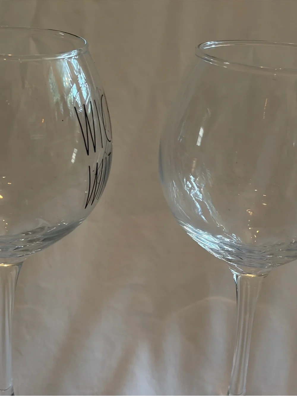 RARE, HTF Rae Dunn Long-Stemmed Wicked-/Good-Witch Halloween Wine Glasses ~ NEW